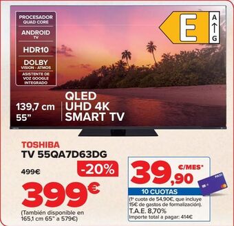 Carrefour Toshiba tv 55qa7d63dg oferta