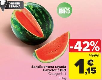 Carrefour Sandía entera rayada oferta