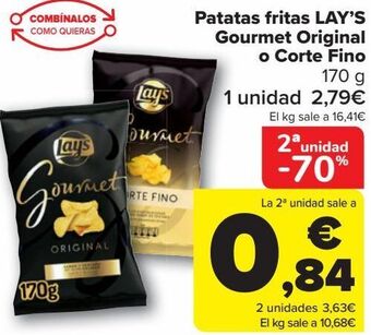 Carrefour Patatas fritas lay's gourmet original o corte fino oferta