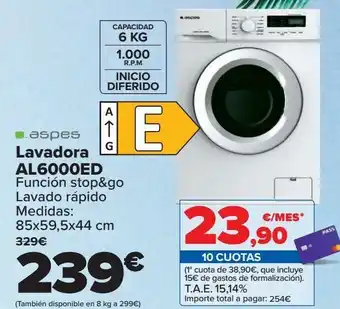 Carrefour Aspes lavadora al6000ed oferta
