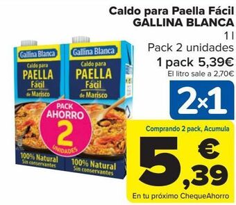 Carrefour Caldo para paella fácil gallina blanca oferta