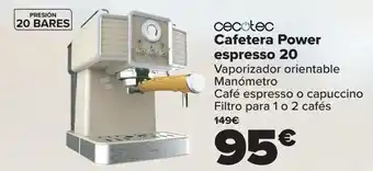 Carrefour Cecotec cafetera power espresso 20 oferta