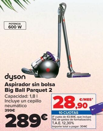 Carrefour Dyson aspirador sin bolsa big ball parquet 2 oferta