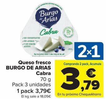 Carrefour Queso fresco burgo de arias cabra oferta