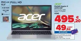Carrefour Acer portátil aspire 3 a316-214p oferta