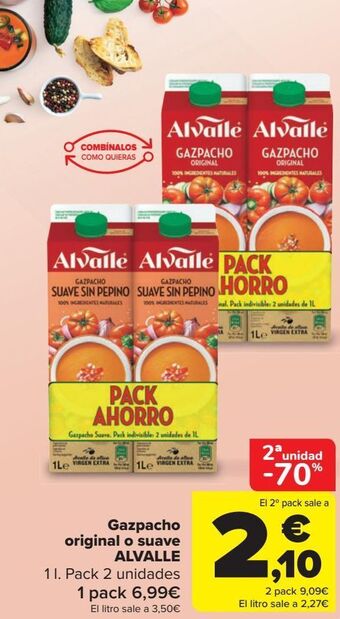 Carrefour Gazpacho original o suave alvalle oferta