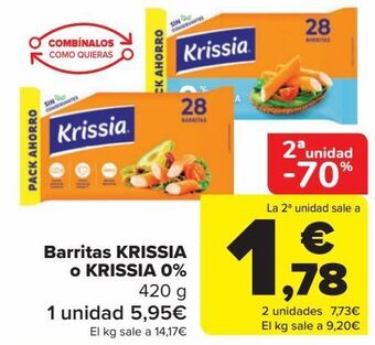 Carrefour Barritas krissia o krissia 0% oferta