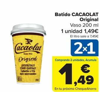 Carrefour Batido cacaolat original oferta