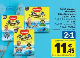 Carrefour Pañal bañador huggies little swimmers t2-t3 o t3-t4 o t5-t6 oferta