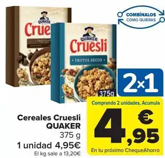 Carrefour Cereales cruesli quaker oferta