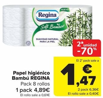 Carrefour Papel higiénico bambú regina oferta