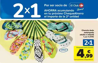 Carrefour Chancla dedo estampado adulto e infantil oferta