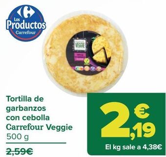 Carrefour Tortilla de garbanzos con cebolla carrefour veggie oferta