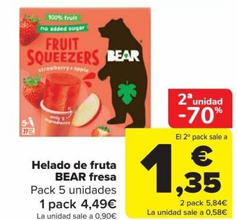 Carrefour Helado de frutas bear fresa oferta