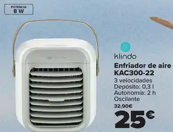 Carrefour Klindo enfriador de aire kac300-22 oferta