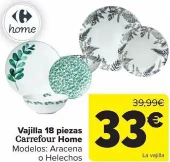 Carrefour Vajilla 18 piezas carrefour home oferta