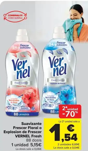 Carrefour Suavizante fescor floral o explosion de frescor vernel fresh oferta