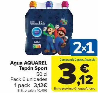 Carrefour Agua aquarel tapón sport oferta