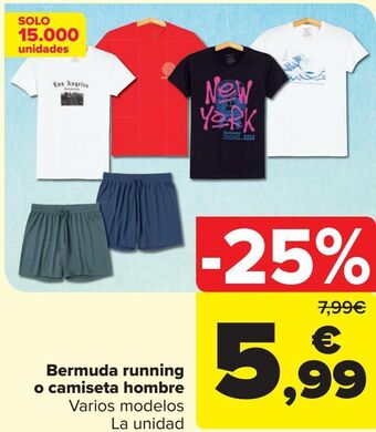 Carrefour Bermuda running o camiseta hombre oferta
