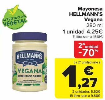 Carrefour Mayonesa hellmann's vegana oferta