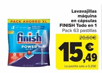 Carrefour Market Lavavajillas máquina en cápsulas finish todo en 1 oferta