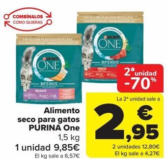 Carrefour Alimento seco para gatos purina one oferta