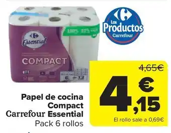 Carrefour Market Papel de cocina compact carrefour essential oferta