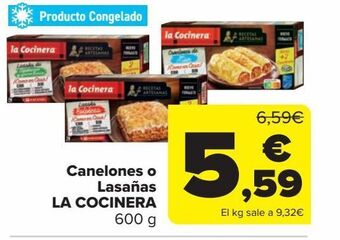 Carrefour Market Canelones o lasañas la cocinera oferta