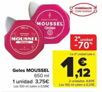 Carrefour Market Geles moussel oferta
