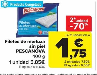 Carrefour Market Filetes de merluza sin piel pescanova oferta