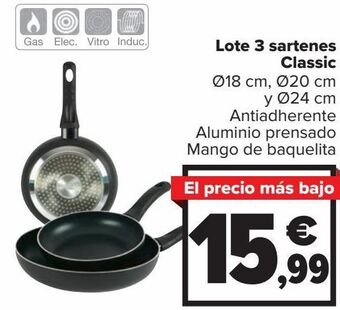 Carrefour Lote 3 sartenes classic oferta