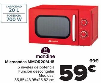 Carrefour Mandine microondas mmor20m-18 oferta