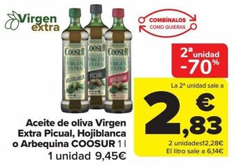 Carrefour Market Aceite de oliva virgen extra picual, hojiblanca o arbequina coosur oferta