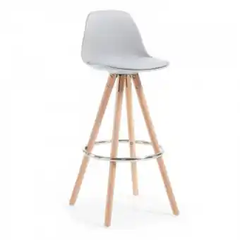 Ofiprix Taburete de oficina nordic, madera maciza, gris oferta
