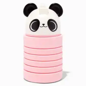 Claire's Collapsible panda pink water bottle oferta