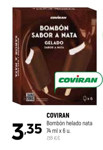 Coviran COVIRAN Bombón helado nata 74 ml x 6 u. oferta
