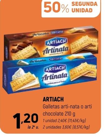 Coviran ARTIACH Galletas arti-nata o arti chocolate 210 g oferta