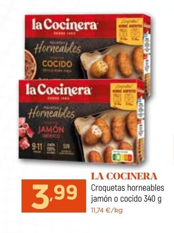 Coviran LA COCINERA Croquetas horneables jamón o cocido 340 g oferta