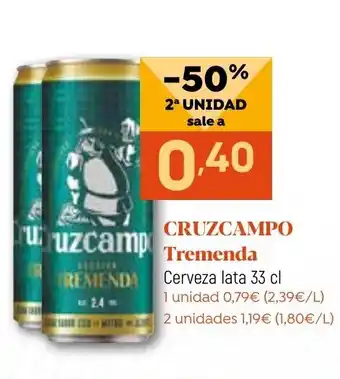 Coviran CRUZCAMPO Tremenda Cerveza lata 33 cl oferta