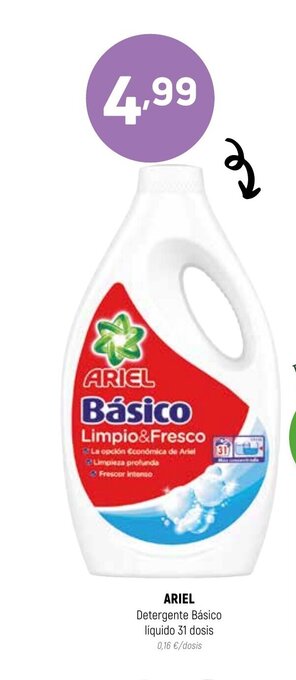 Coviran ARIEL Detergente Básico líquido 31 dosis oferta