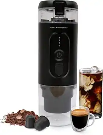 Amazon Cafetera portátil para cápsulas tipo nespresso o café molido |cafetera coche | cafetera expresso | batería de carga rápid... oferta