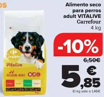 Carrefour Alimento seco para perros adult vitalive oferta
