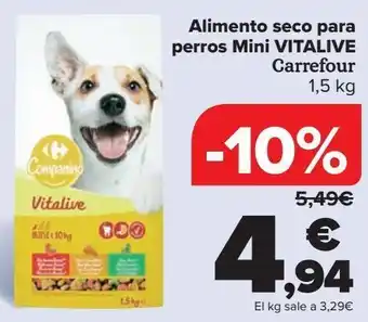 Carrefour Alimento seco para perros mini vitalive oferta