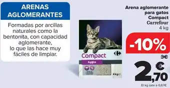 Carrefour Arena aglomerante para gatos compact carrefour oferta