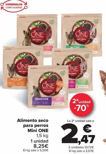 Carrefour Alimento seco para perros mini one oferta