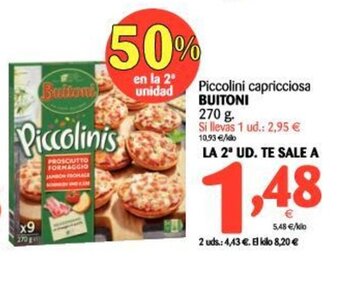 Alimerka Buitoni Piccolini capricciosa 270g. oferta