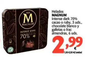 Alimerka Magnum Helados Intense dark 70% cacao o ruby, 2 uds. oferta