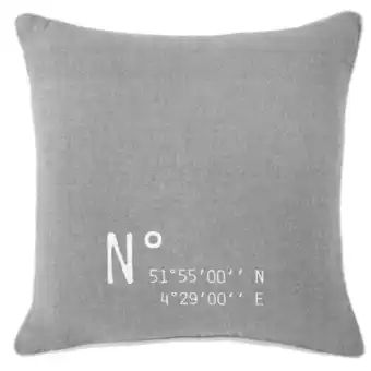 Maisons du Monde Coussin en coton bio tissé gris chiné 45x45 oferta