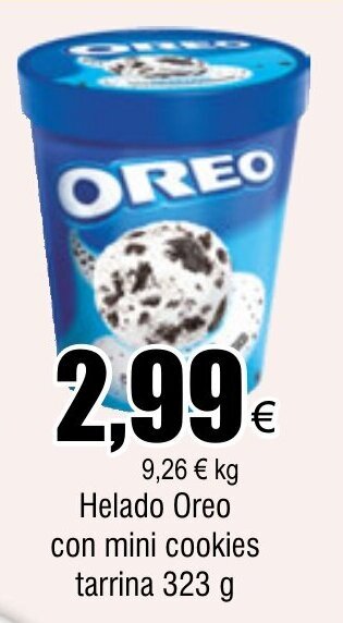 FROIZ Helado Oreo con mini cookies tarrina 323 g oferta