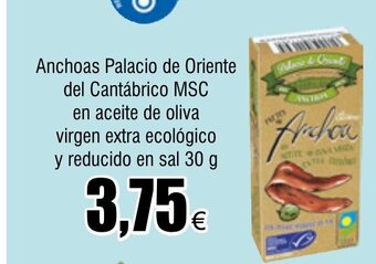 FROIZ Anchoas Palacio de Oriente del Cantábrico MSC en aceite de oliva virgen extra ecológico y reducido en sal 30 g oferta